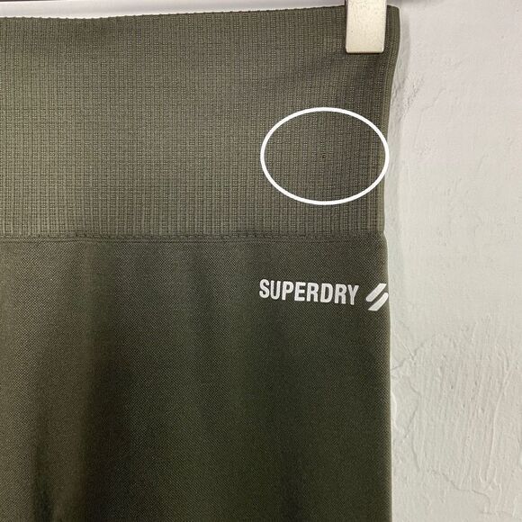 SuperDry Sport Dark Green Train Seamless 7/8 Tight Leggings 6 New - Picture 2 of 5